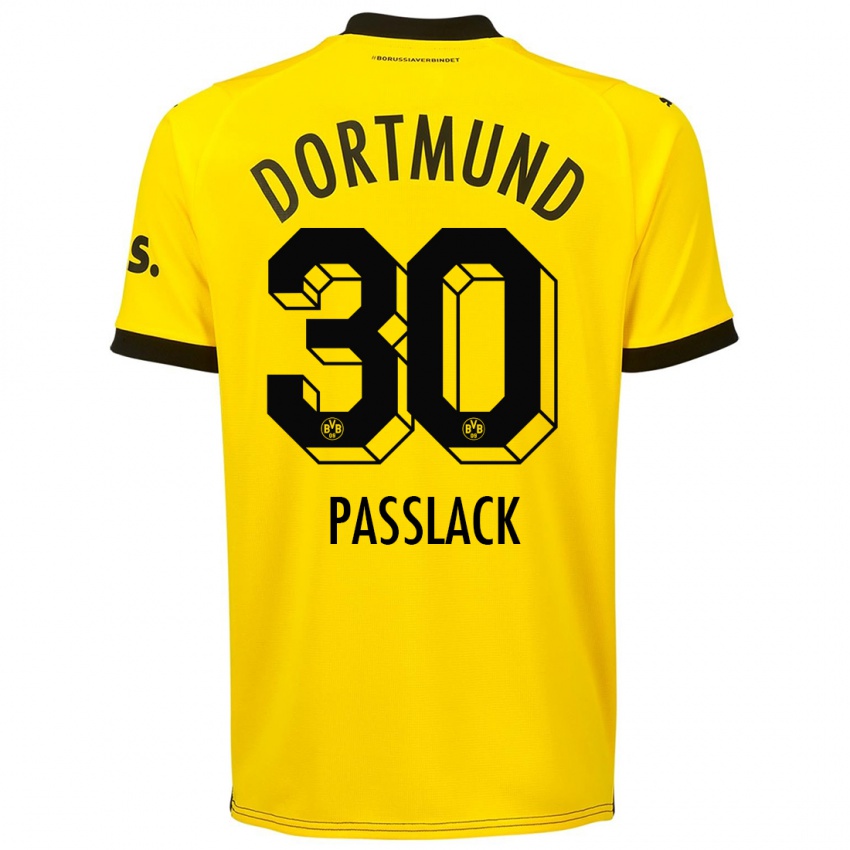 Homem Camisola Felix Passlack #30 Amarelo Principal 2023/24 Camisa