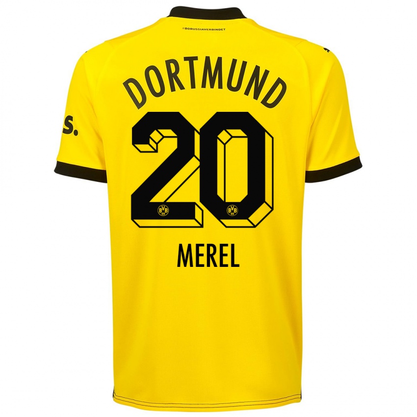 Homem Camisola Freriks Merel #20 Amarelo Principal 2023/24 Camisa