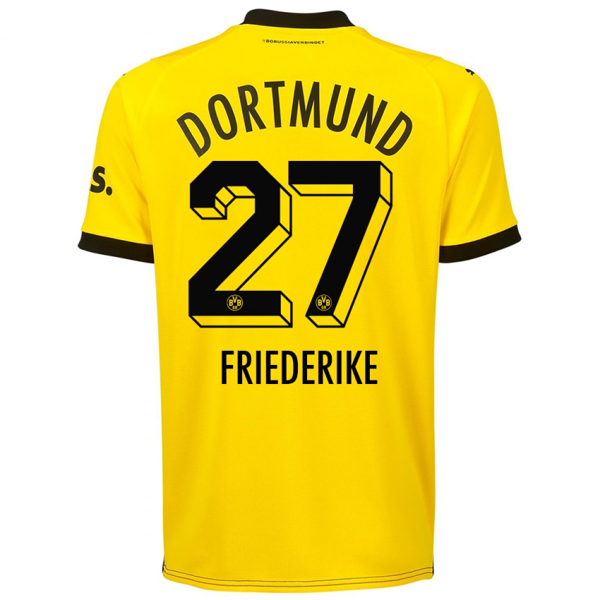 Homem Camisola Burczik Friederike #27 Amarelo Principal 2023/24 Camisa