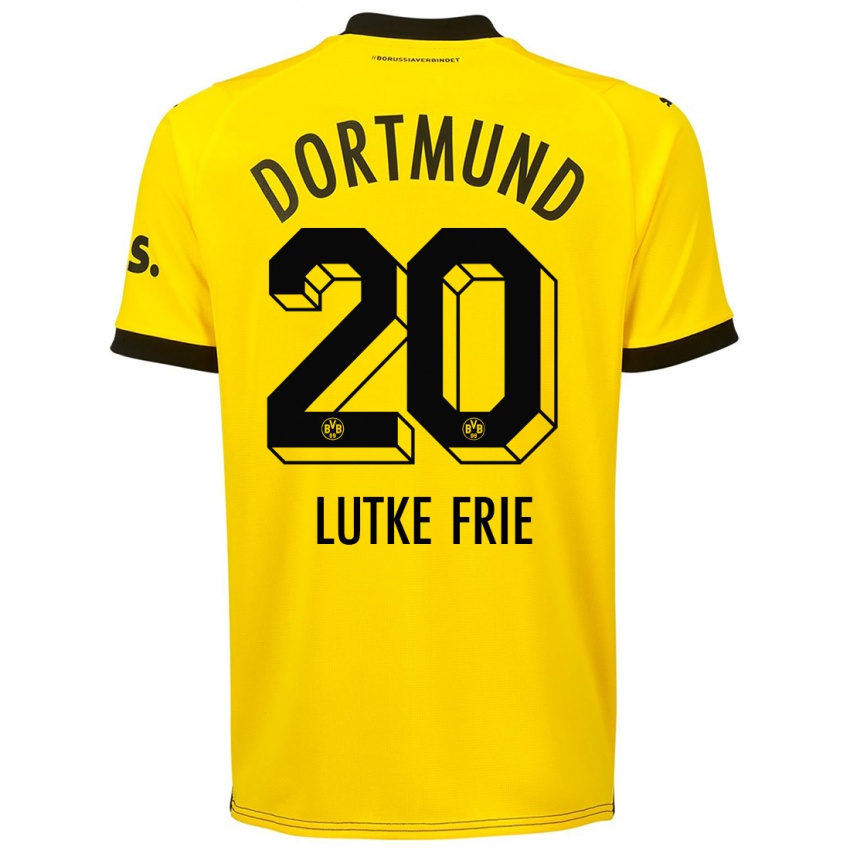 Homem Camisola Dennis Lutke-Frie #20 Amarelo Principal 2023/24 Camisa