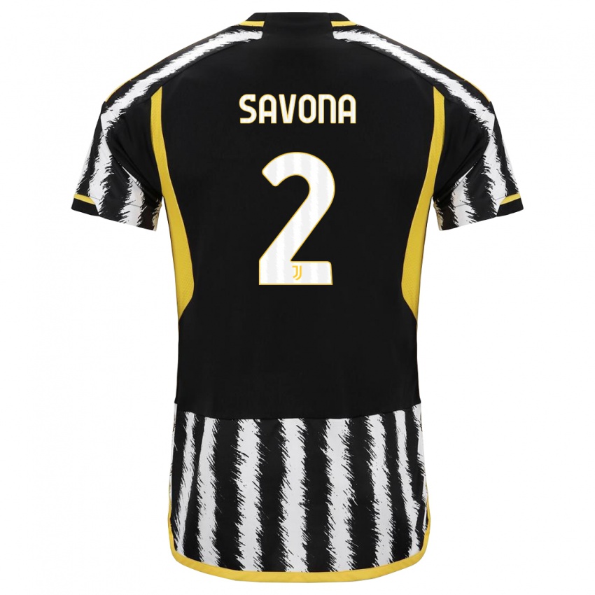 Homem Camisola Nicolo Savona #2 Preto Branco Principal 2023/24 Camisa