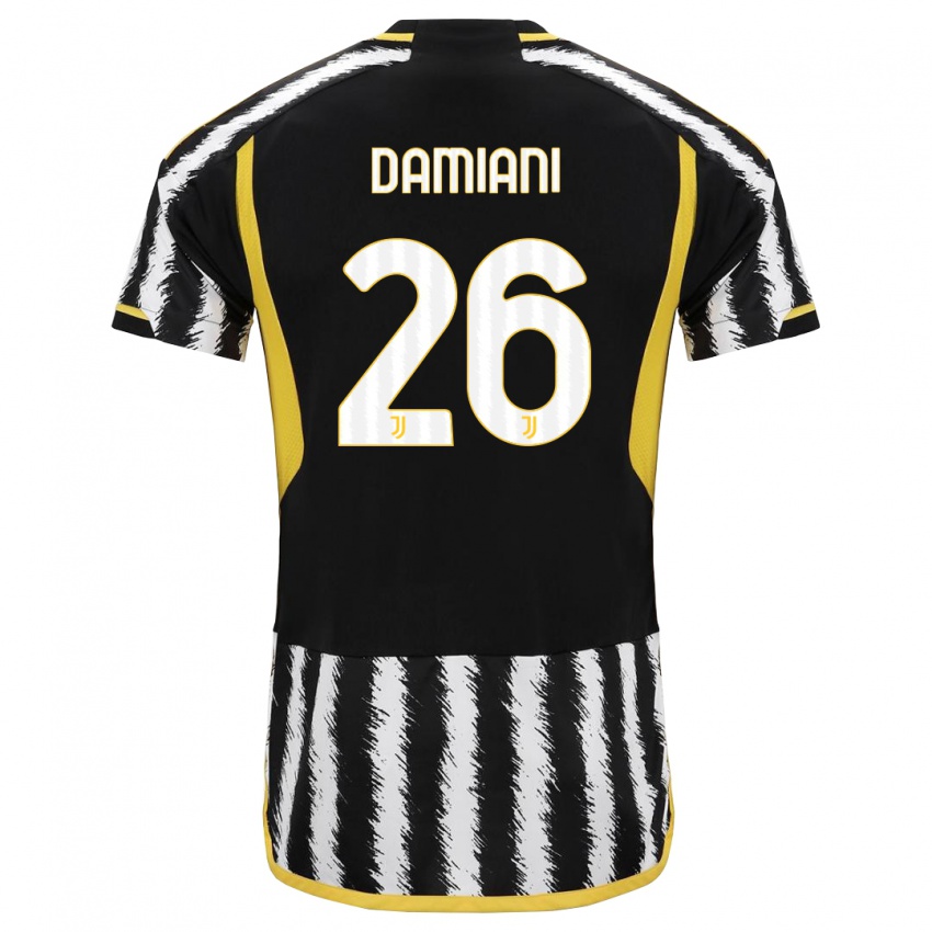 Homem Camisola Samuele Damiani #26 Preto Branco Principal 2023/24 Camisa
