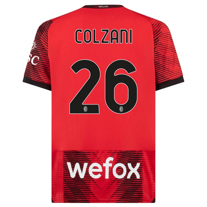 Homem Camisola Edoardo Colzani #26 Vermelho Preto Principal 2023/24 Camisa