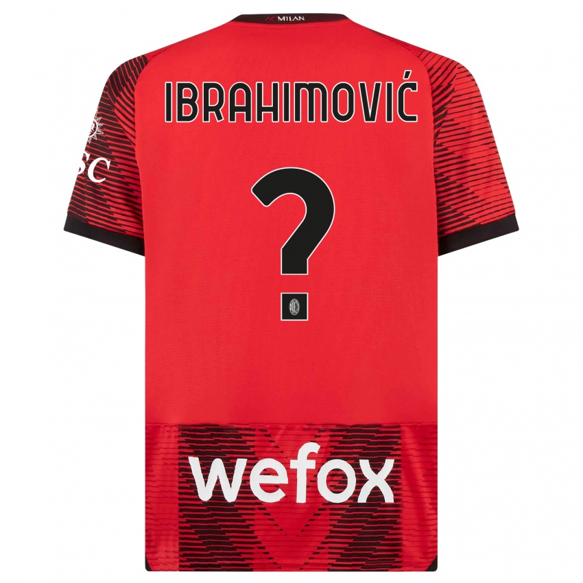 Homem Camisola Maximilian Ibrahimović #0 Vermelho Preto Principal 2023/24 Camisa