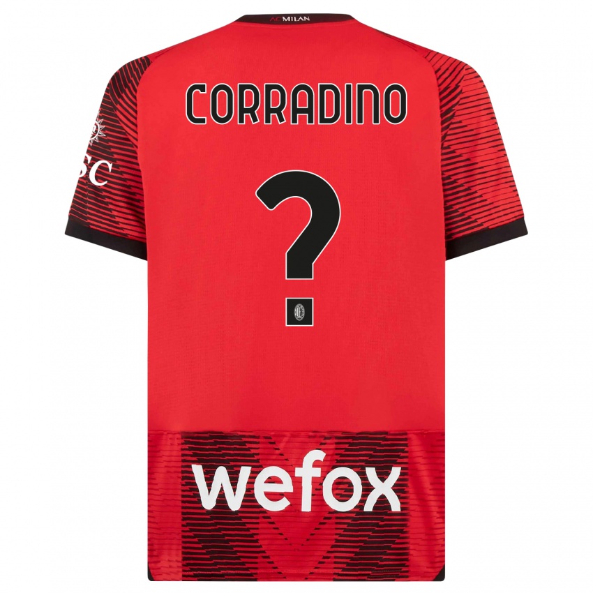 Homem Camisola Riccardo Corradino #0 Vermelho Preto Principal 2023/24 Camisa