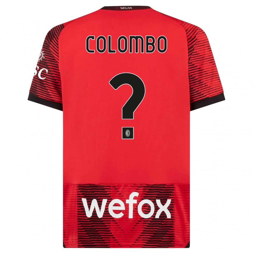 Homem Camisola Federico Colombo #0 Vermelho Preto Principal 2023/24 Camisa