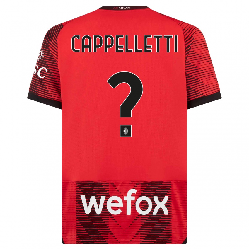 Homem Camisola Mattia Cappelletti #0 Vermelho Preto Principal 2023/24 Camisa