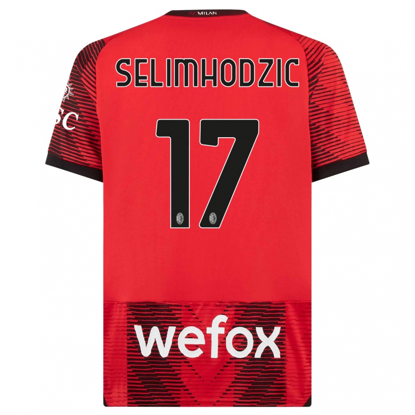 Homem Camisola Noa Selimhodzic #17 Vermelho Preto Principal 2023/24 Camisa