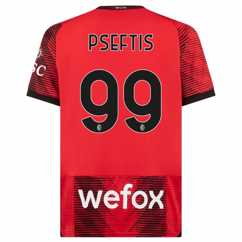 Homem Camisola Fotios Pseftis #99 Vermelho Preto Principal 2023/24 Camisa