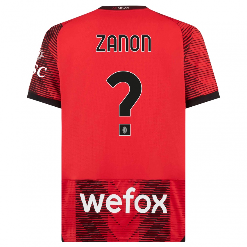 Homem Camisola Thomas Zanon #0 Vermelho Preto Principal 2023/24 Camisa