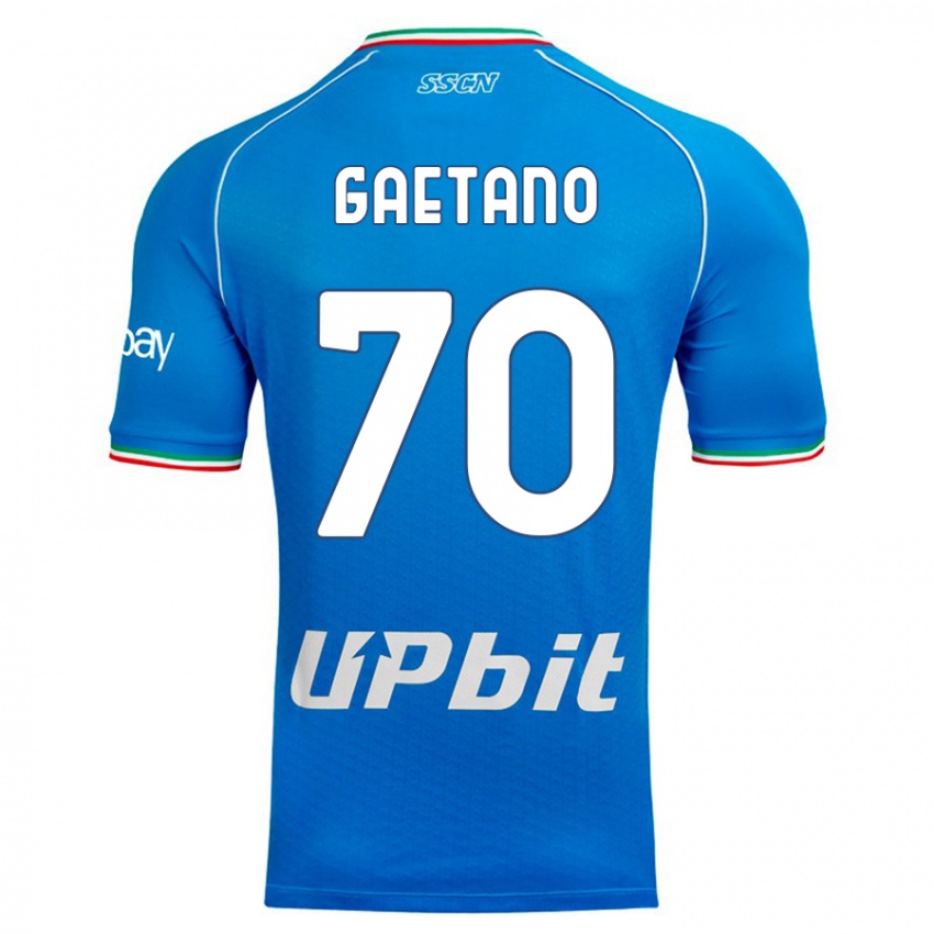 Homem Camisola Gianluca Gaetano #70 Céu Azul Principal 2023/24 Camisa