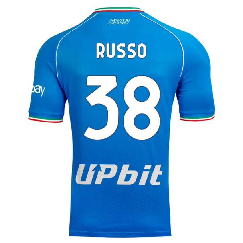 Homem Camisola Lorenzo Russo #38 Céu Azul Principal 2023/24 Camisa