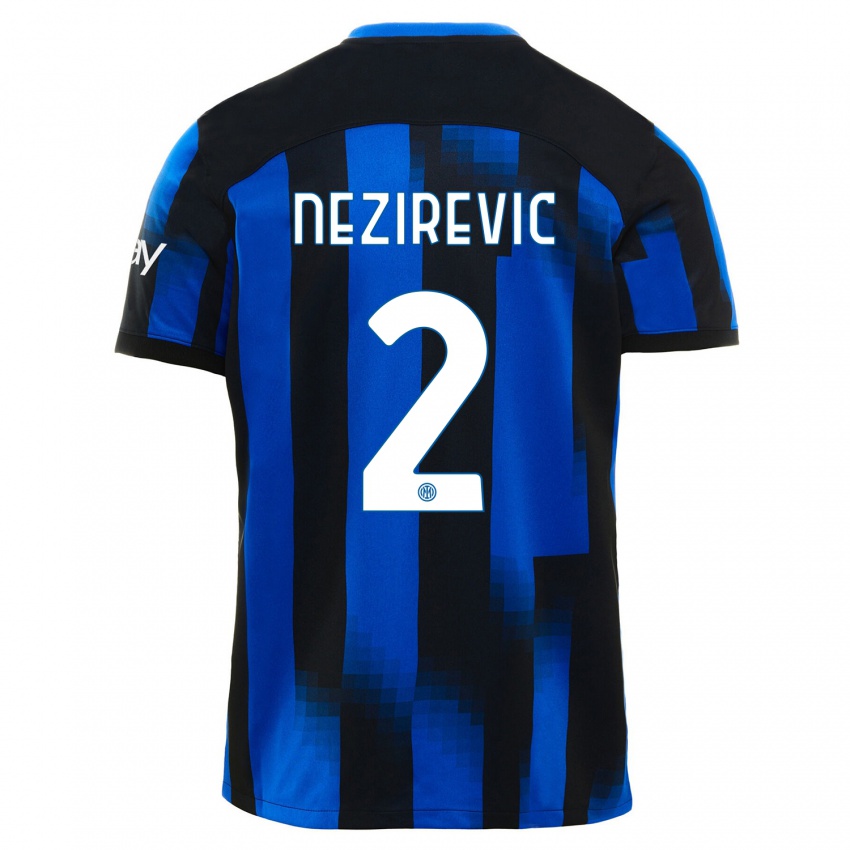 Homem Camisola Alem Nezirevic #2 Preto Azul Principal 2023/24 Camisa