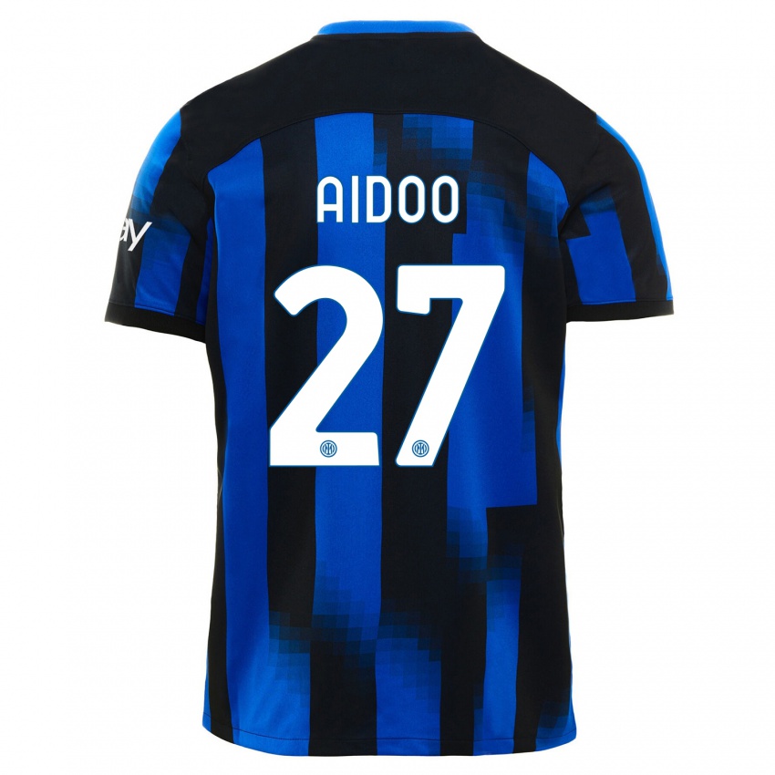 Homem Camisola Mike Aidoo #27 Preto Azul Principal 2023/24 Camisa