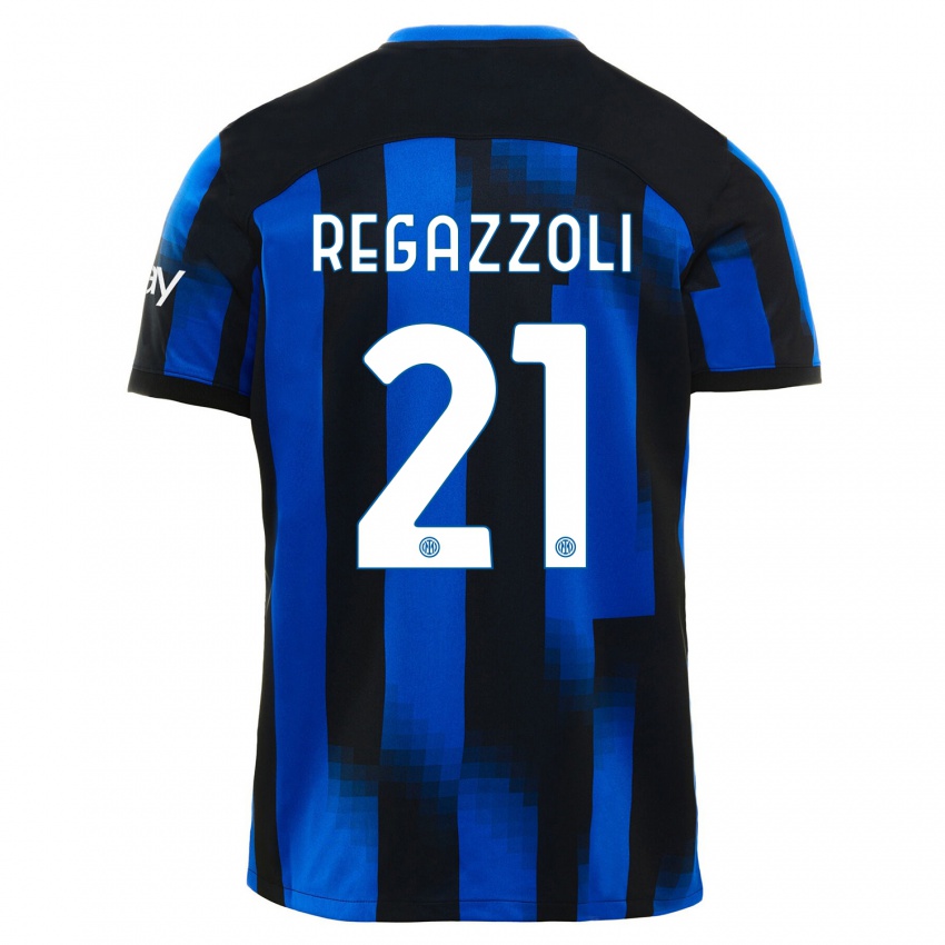 Homem Camisola Alice Regazzoli #21 Preto Azul Principal 2023/24 Camisa