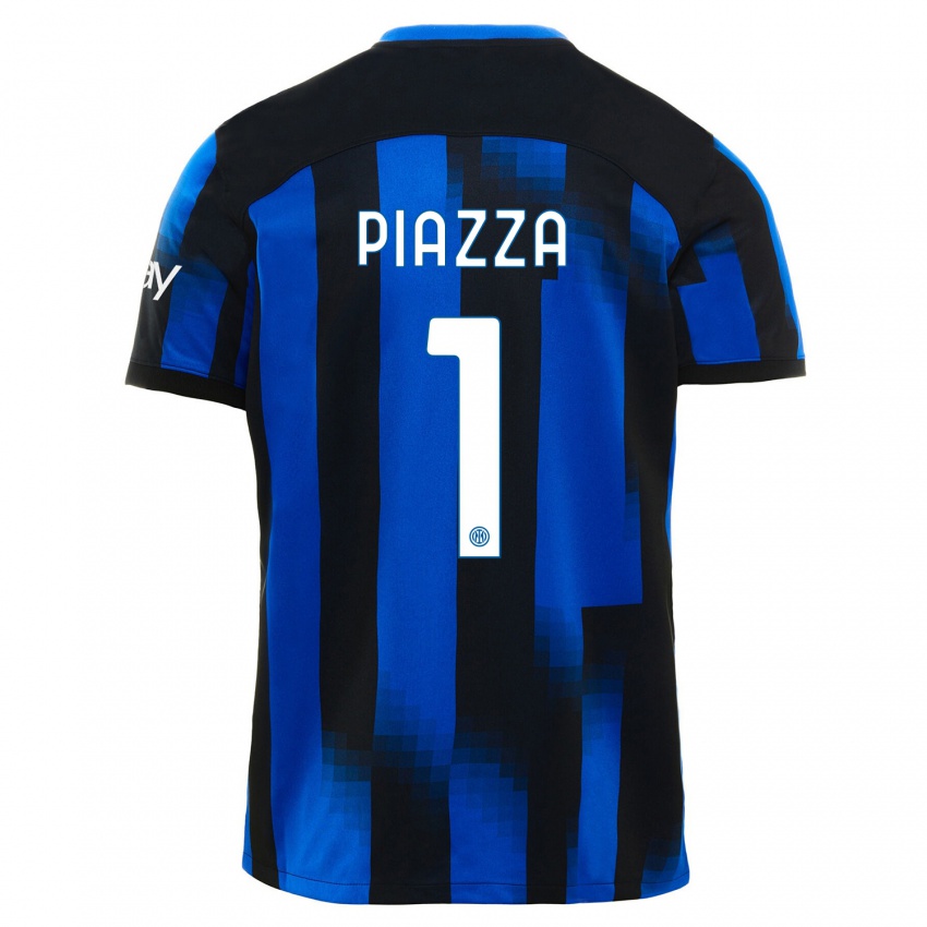 Homem Camisola Alessia Piazza #1 Preto Azul Principal 2023/24 Camisa