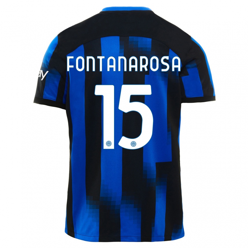 Homem Camisola Alessandro Fontanarosa #15 Preto Azul Principal 2023/24 Camisa