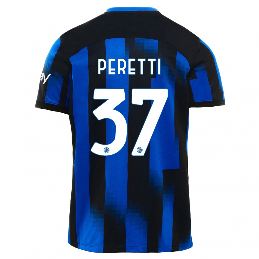 Homem Camisola Lorenzo Peretti #37 Preto Azul Principal 2023/24 Camisa