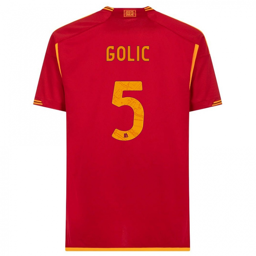 Homem Camisola Lovro Golic #5 Vermelho Principal 2023/24 Camisa