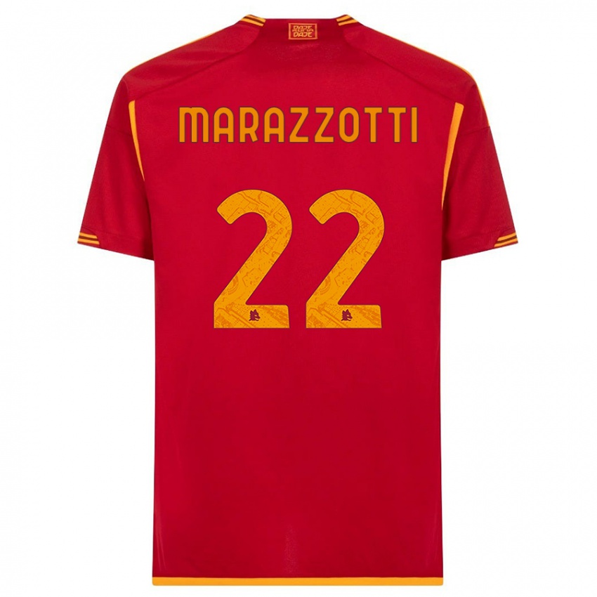 Homem Camisola Fabrizio Marazzotti #22 Vermelho Principal 2023/24 Camisa