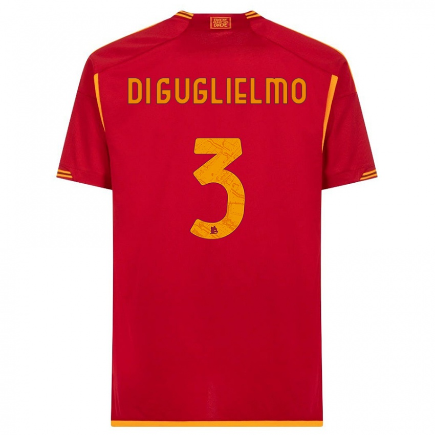 Homem Camisola Lucia Di Guglielmo #3 Vermelho Principal 2023/24 Camisa