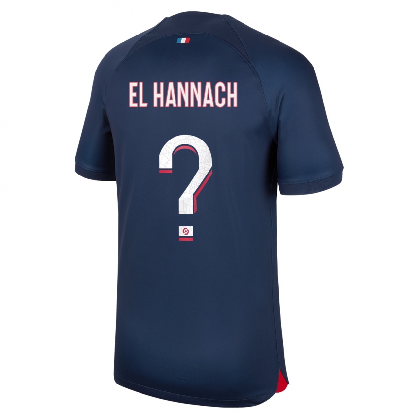 Homem Camisola Younes El Hannach #0 Azul Vermelho Principal 2023/24 Camisa