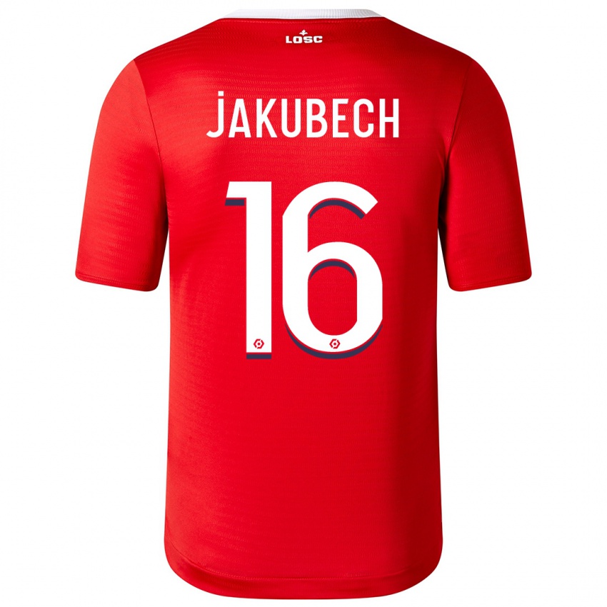 Homem Camisola Adam Jakubech #16 Vermelho Principal 2023/24 Camisa