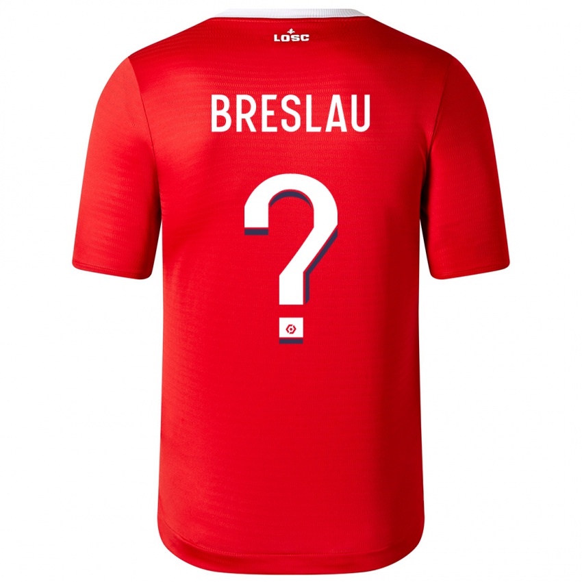 Homem Camisola Jessy Breslau #0 Vermelho Principal 2023/24 Camisa