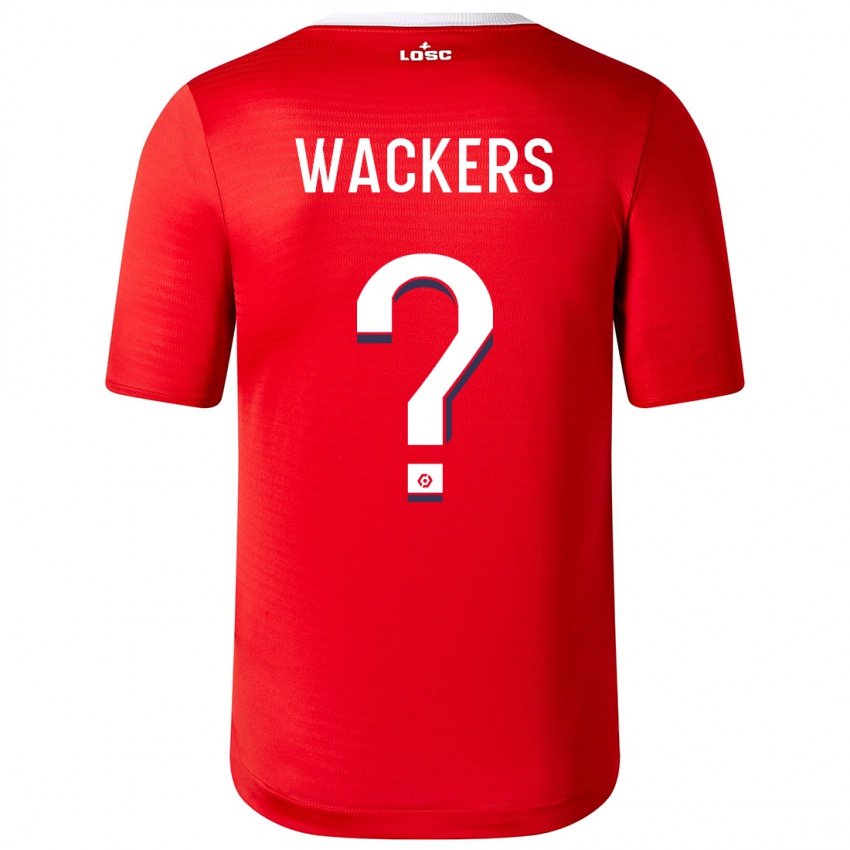 Homem Camisola Maxime Wackers #0 Vermelho Principal 2023/24 Camisa