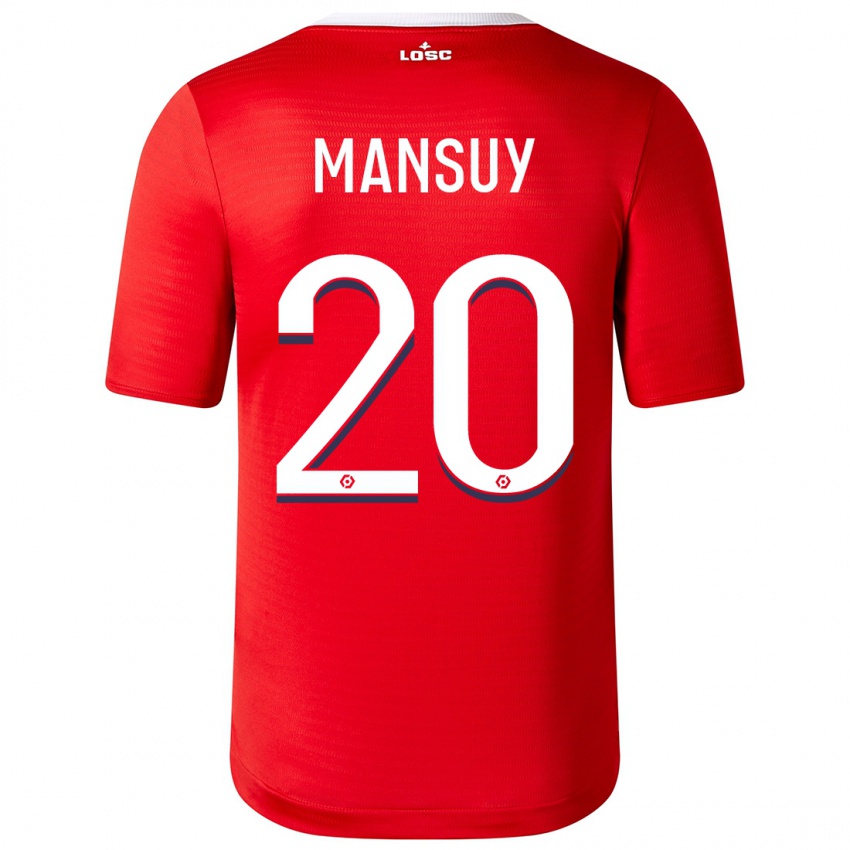 Homem Camisola Heloise Mansuy #20 Vermelho Principal 2023/24 Camisa