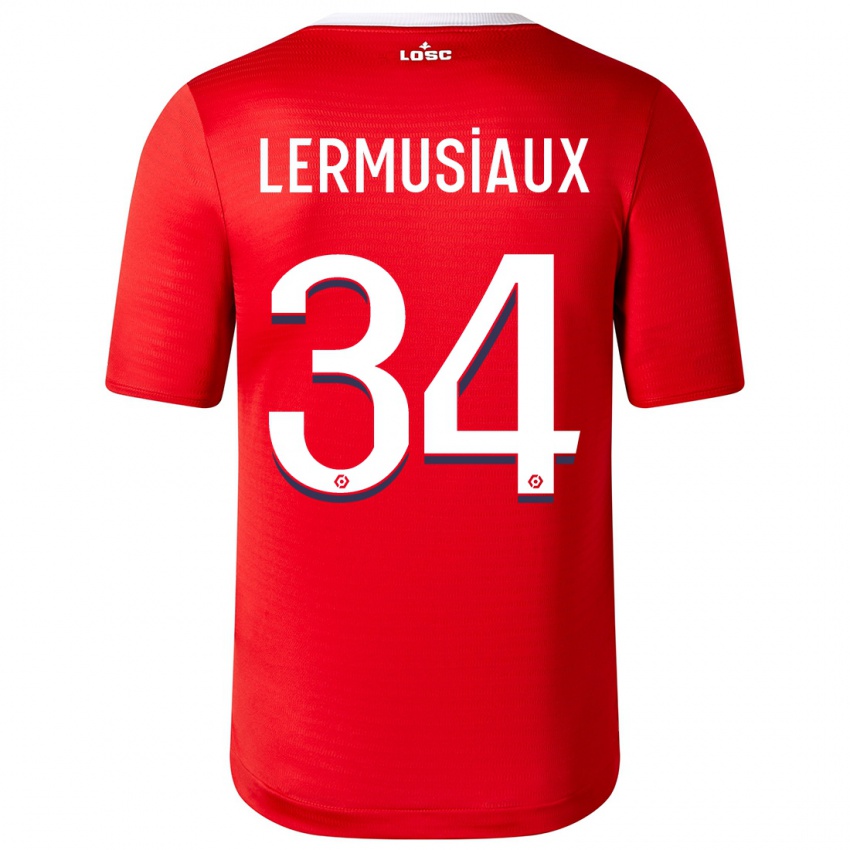 Homem Camisola Chrystal Lermusiaux #34 Vermelho Principal 2023/24 Camisa