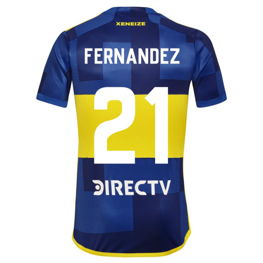 Homem Camisola Ezequiel Fernandez #21 Azul Escuro Amarelo Principal 2023/24 Camisa