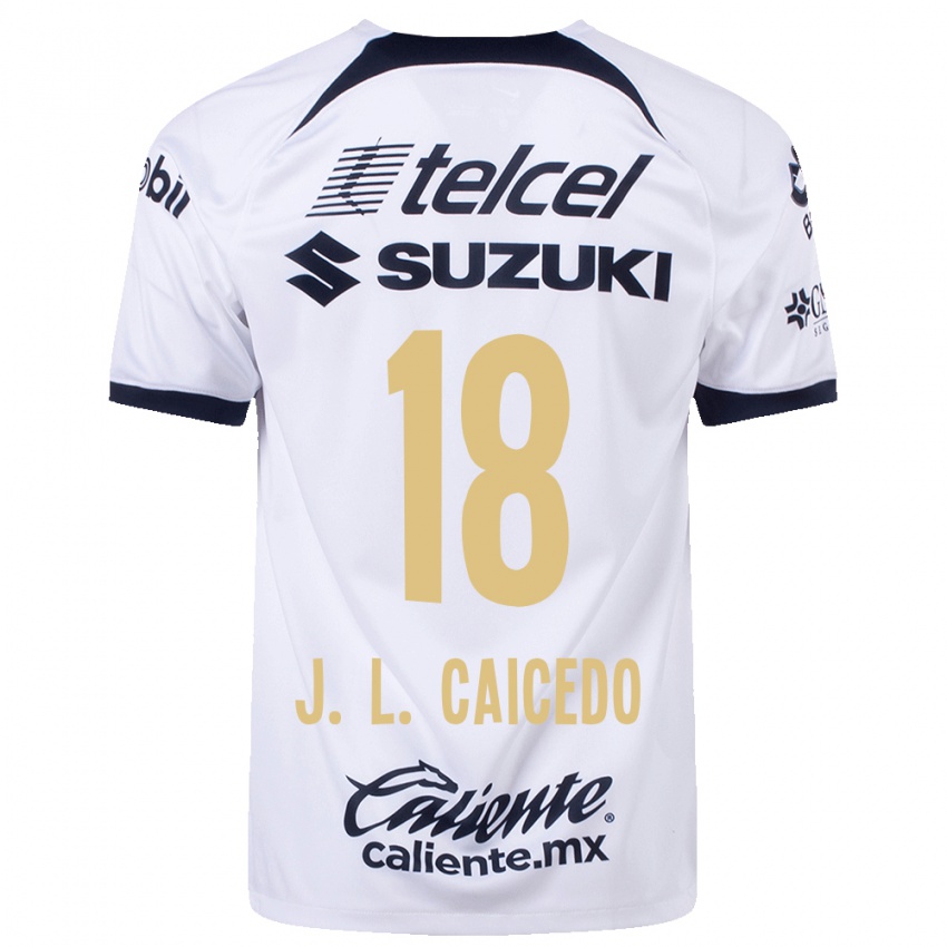 Homem Camisola José Caicedo #18 Branco Principal 2023/24 Camisa