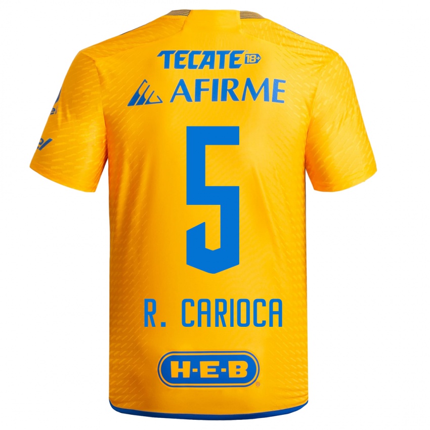 Homem Camisola Rafael Carioca #5 Amarelo Principal 2023/24 Camisa