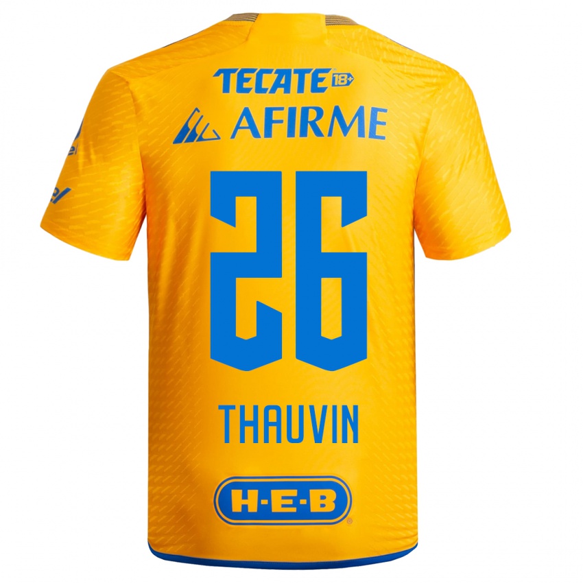 Homem Camisola Florian Thauvin #26 Amarelo Principal 2023/24 Camisa