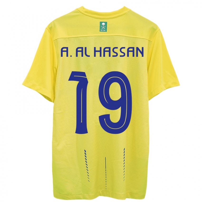 Homem Camisola Ali Al-Hassan #19 Amarelo Principal 2023/24 Camisa