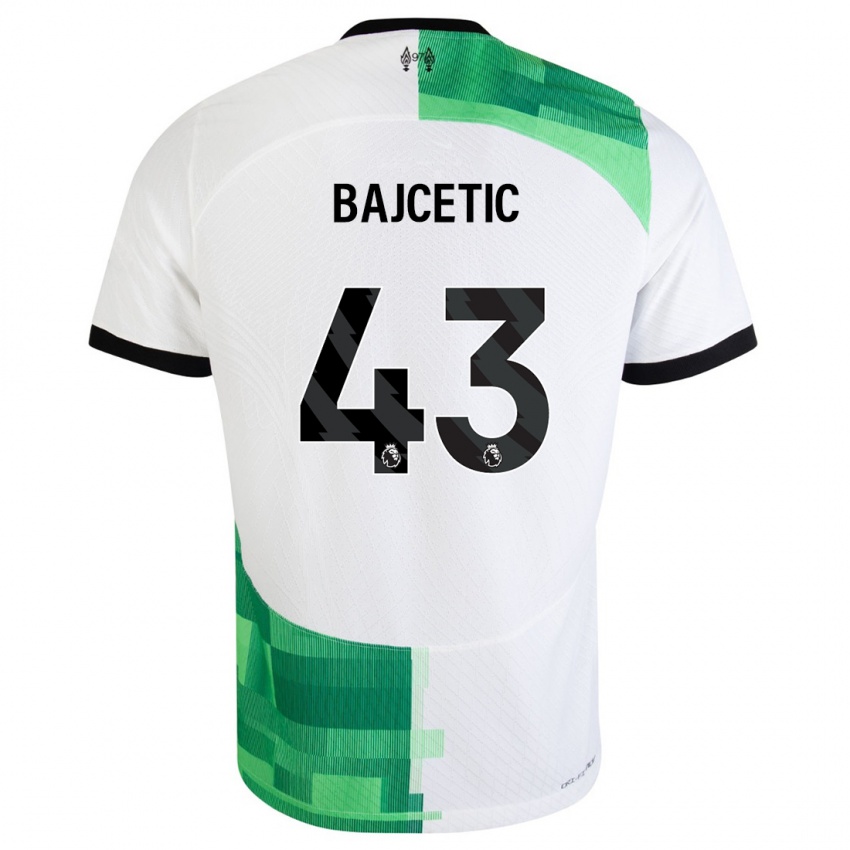 Homem Camisola Stefan Bajcetic #43 Branco Verde Alternativa 2023/24 Camisa