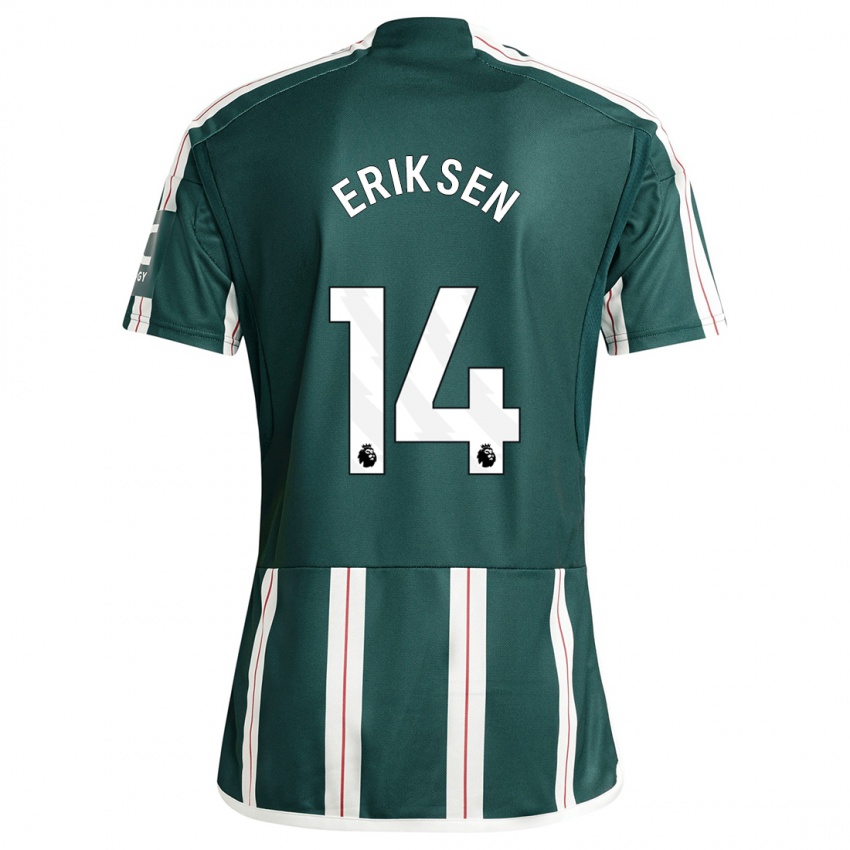 Homem Camisola Christian Eriksen #14 Verde Escuro Alternativa 2023/24 Camisa