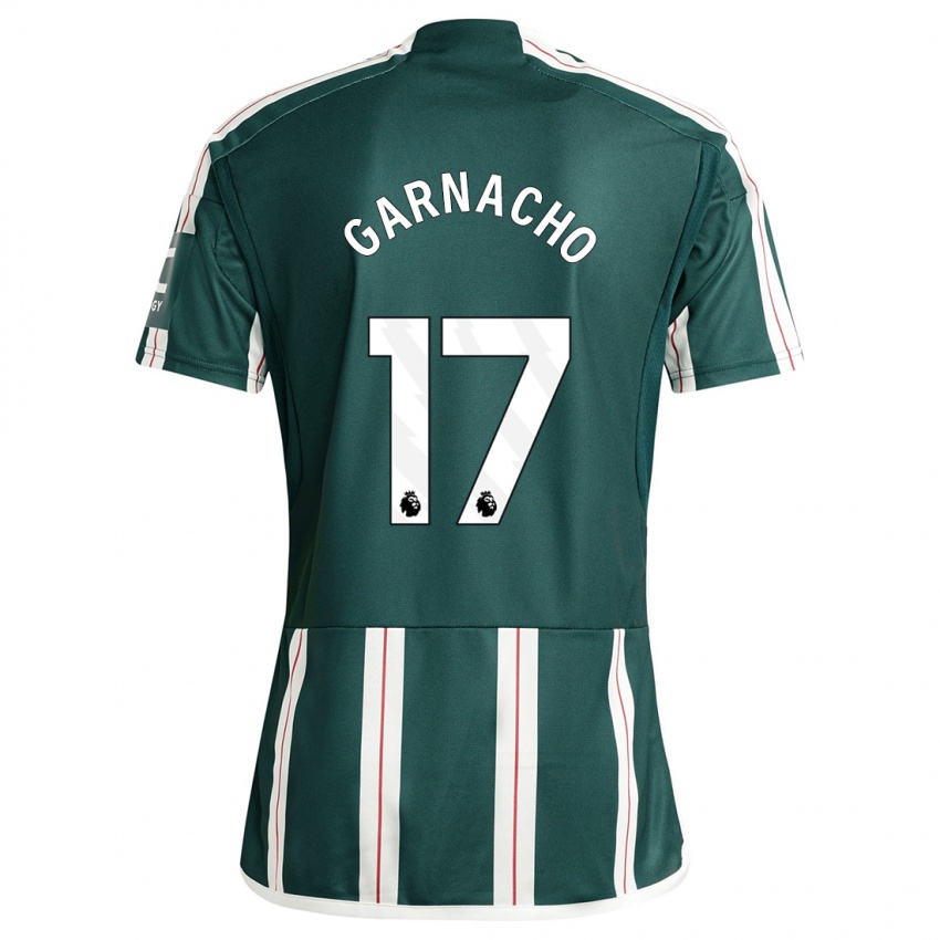 Homem Camisola Alejandro Garnacho #17 Verde Escuro Alternativa 2023/24 Camisa