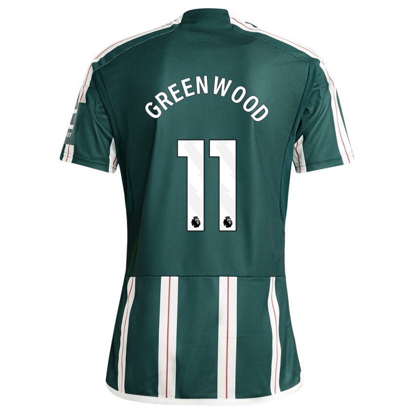 Homem Camisola Mason Greenwood #11 Verde Escuro Alternativa 2023/24 Camisa