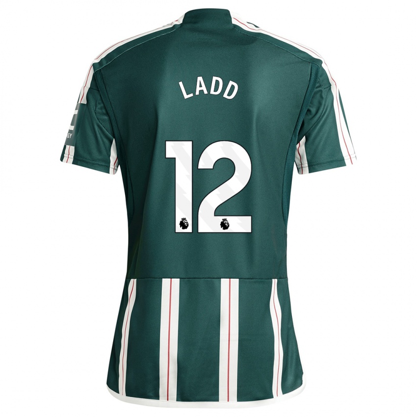 Homem Camisola Hayley Ladd #12 Verde Escuro Alternativa 2023/24 Camisa