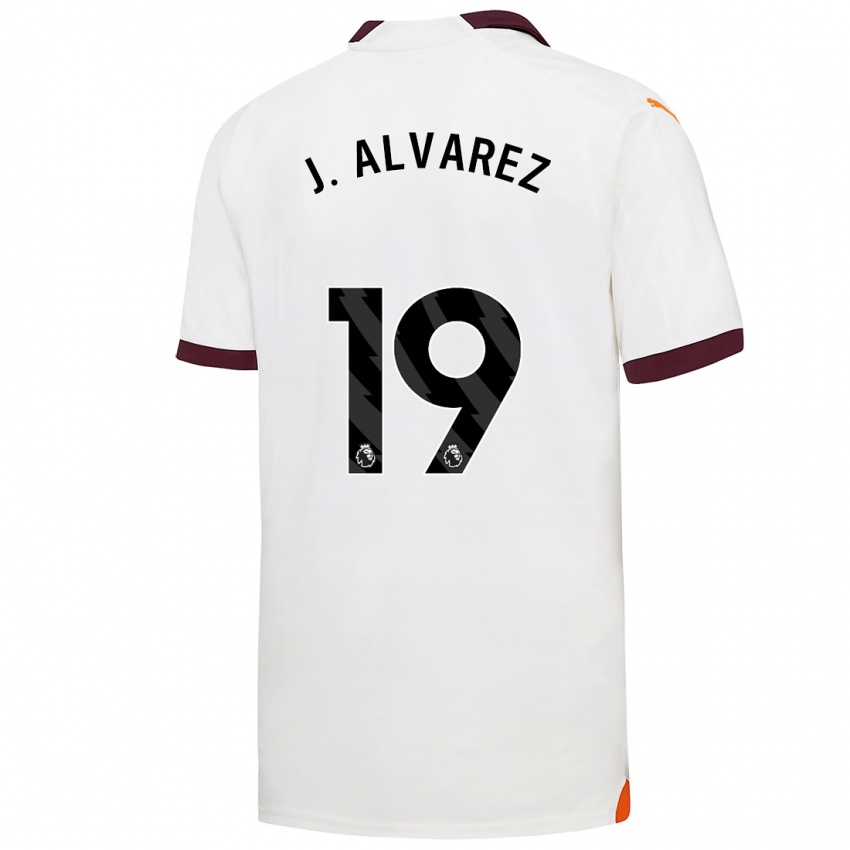 Homem Camisola Julian Alvarez #19 Branco Alternativa 2023/24 Camisa