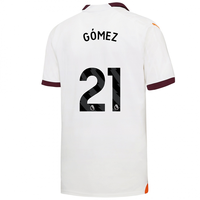 Homem Camisola Sergio Gómez #21 Branco Alternativa 2023/24 Camisa