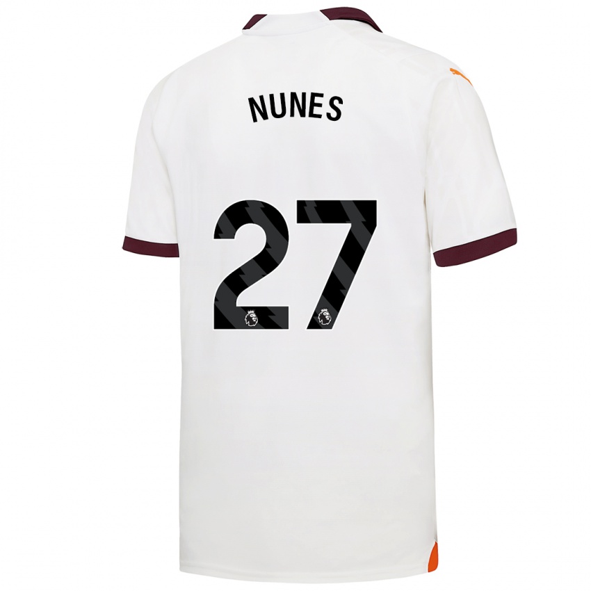 Homem Camisola Matheus Nunes #27 Branco Alternativa 2023/24 Camisa