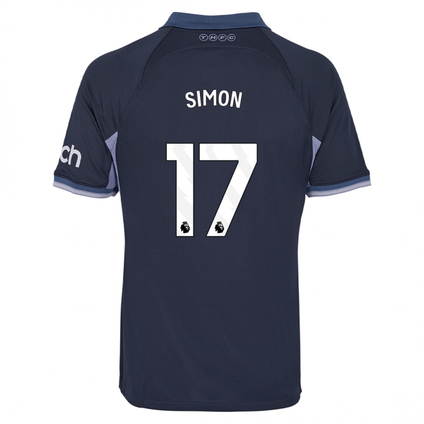 Homem Camisola Kyah Simon #17 Azul Escuro Alternativa 2023/24 Camisa