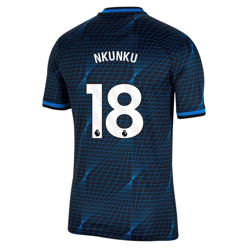 Homem Camisola Christopher Nkunku #18 Azul Escuro Alternativa 2023/24 Camisa
