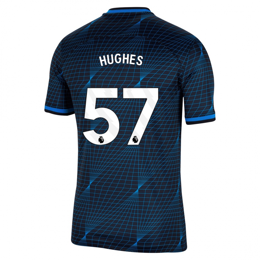 Homem Camisola Brodi Hughes #57 Azul Escuro Alternativa 2023/24 Camisa