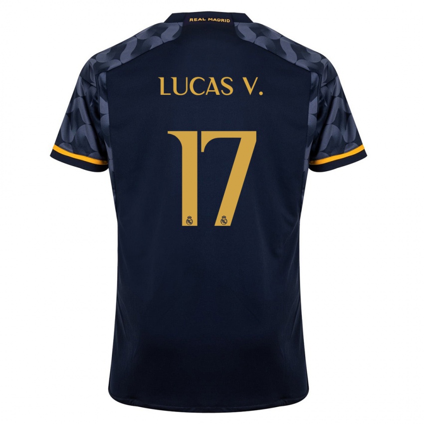 Homem Camisola Lucas Vazquez #17 Azul Escuro Alternativa 2023/24 Camisa