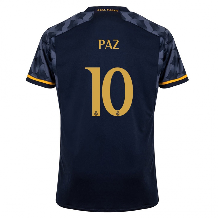Homem Camisola Nico Paz #10 Azul Escuro Alternativa 2023/24 Camisa