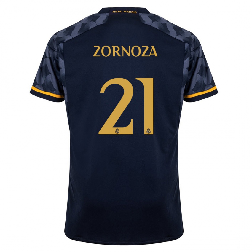Homem Camisola Claudia Zornoza #21 Azul Escuro Alternativa 2023/24 Camisa